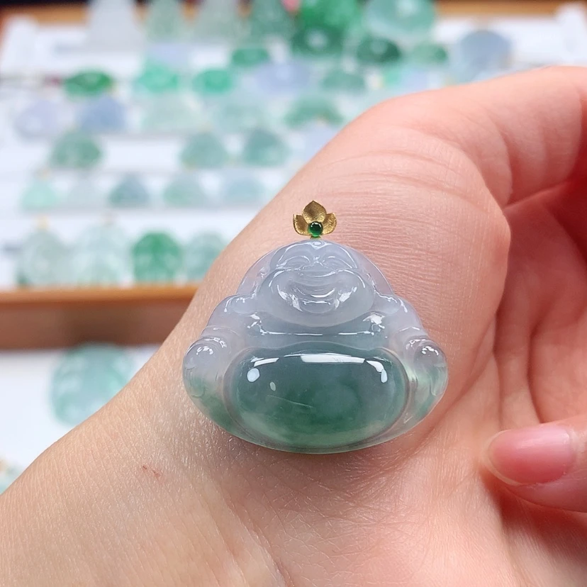 【闪购商品】翡翠吊坠(赠链)18K金镶嵌