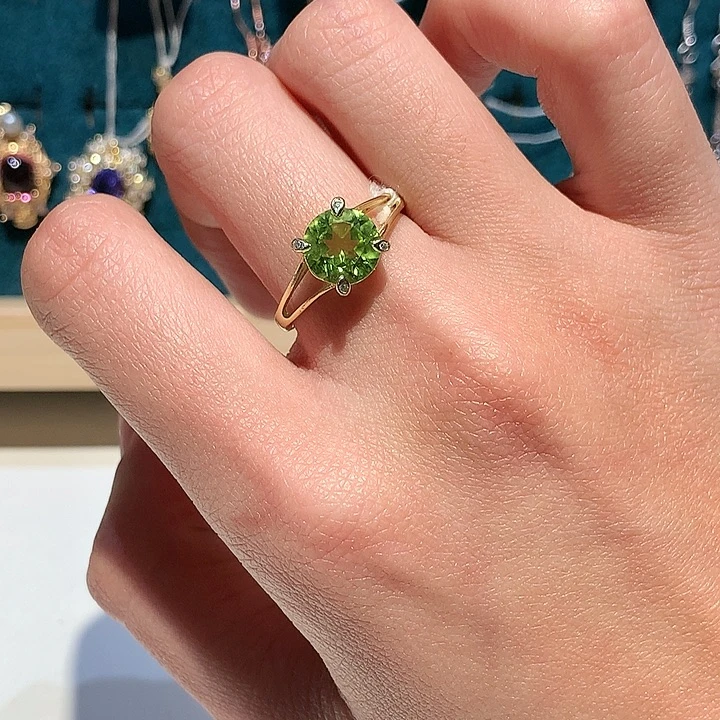 银S925镶嵌戒指橄榄石