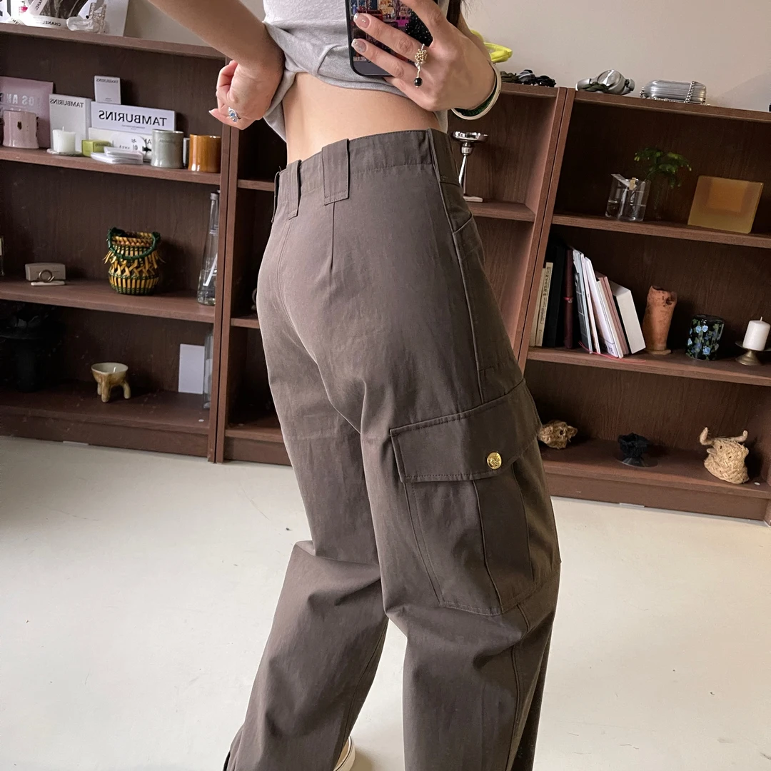 小众设计师 珺珺自留推荐日系金扣工装裤C24K6820