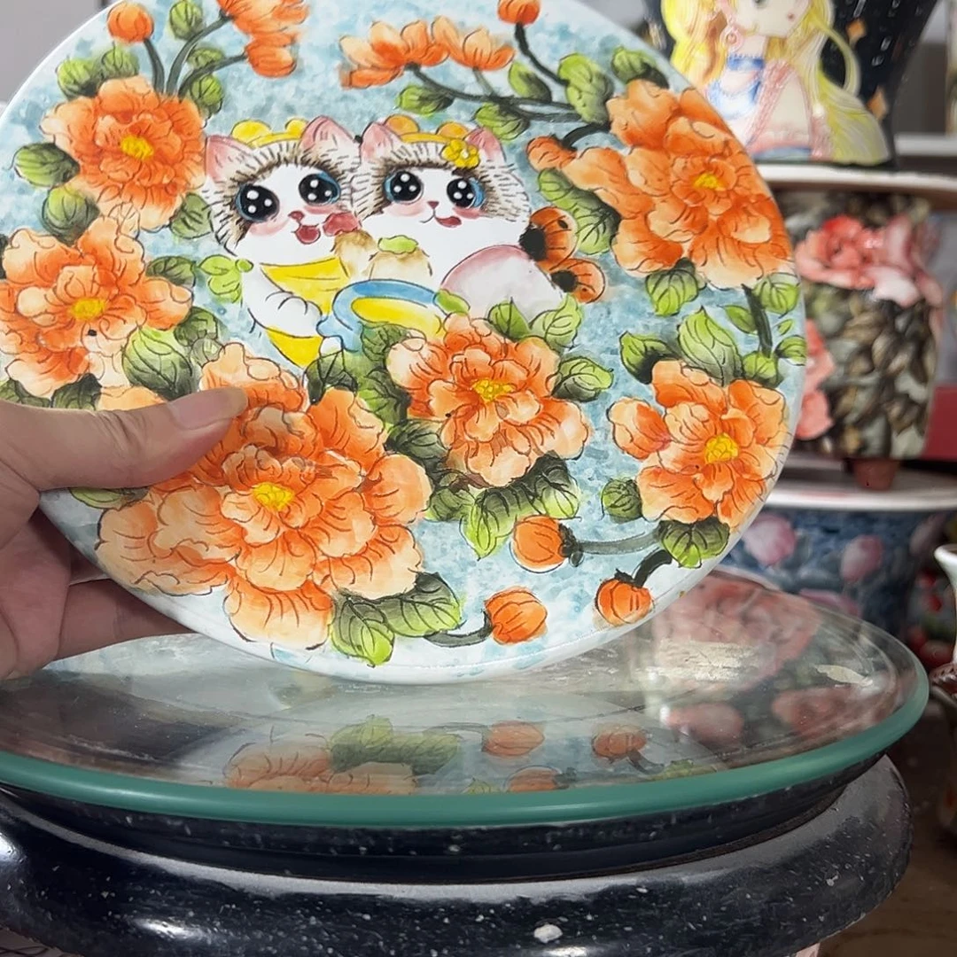 比****景德镇手绘花盆幸运花盆