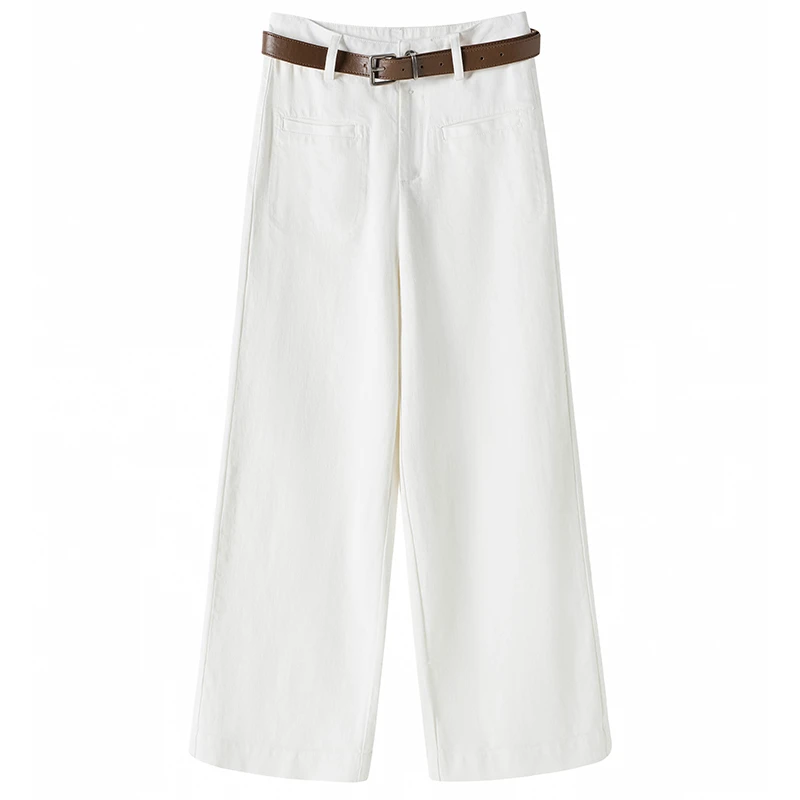 【明珠专属】白色牛仔裤2025年春直筒阔腿小个子1510331KJ