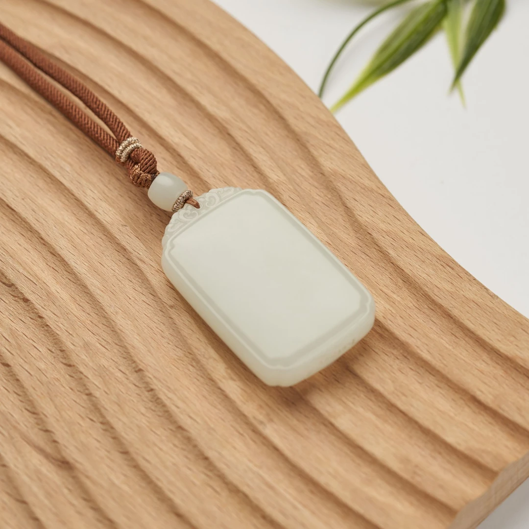 【玉总珠宝】天然和田玉无事牌吊坠项链多样性发一CAN10800913