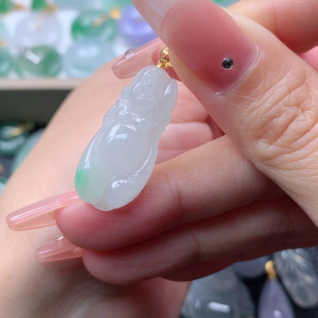 【闪购商品】翡翠18K金镶嵌吊坠(赠链)