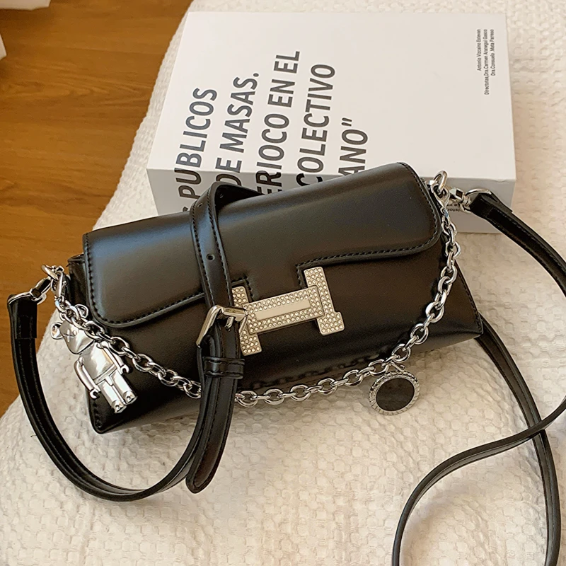 高级感小众包包女2025新款时尚百搭链条手拎小方包简约通勤斜挎包