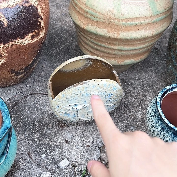 紫砂花盆两个花盆次品次品