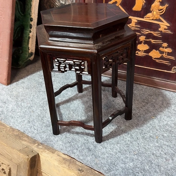 强***产香榧木红木六角底座一个一个