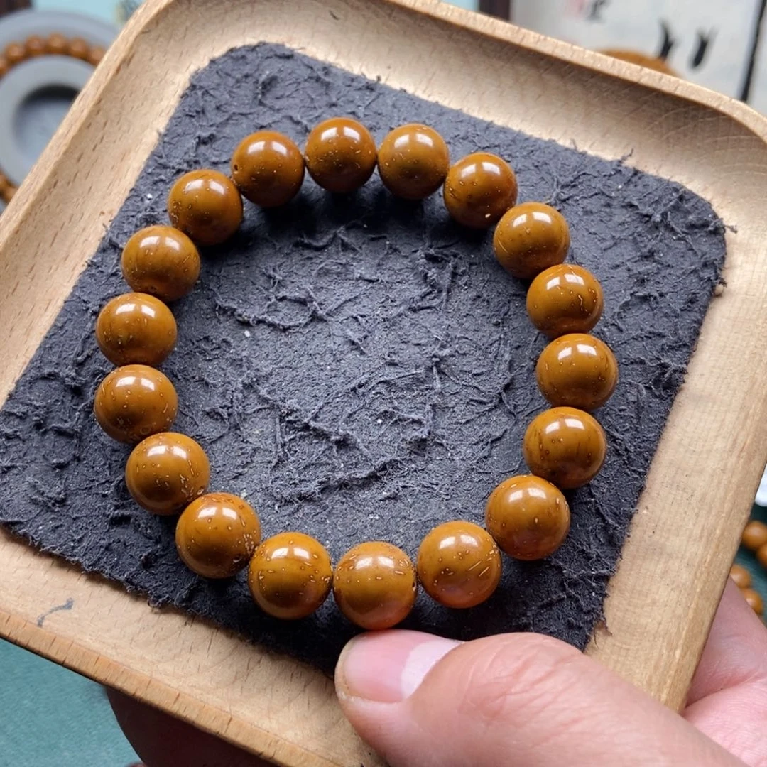 紫金鼠手串12mm黄金甲光珠
