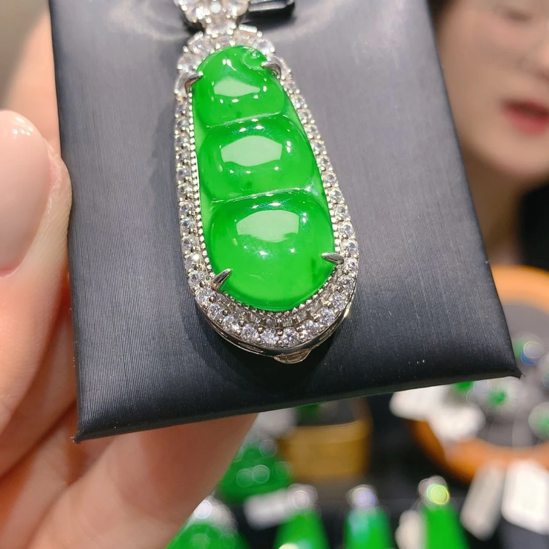 【闪购商品】颈饰银S925镶嵌翡翠3柒姐