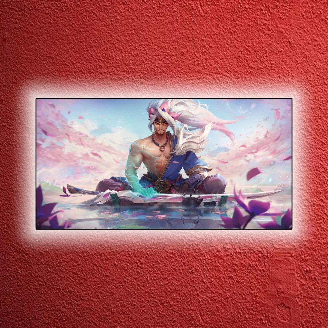 【D2】lol灵魂莲花亚索电竞房客厅卧室现代装饰画PVC