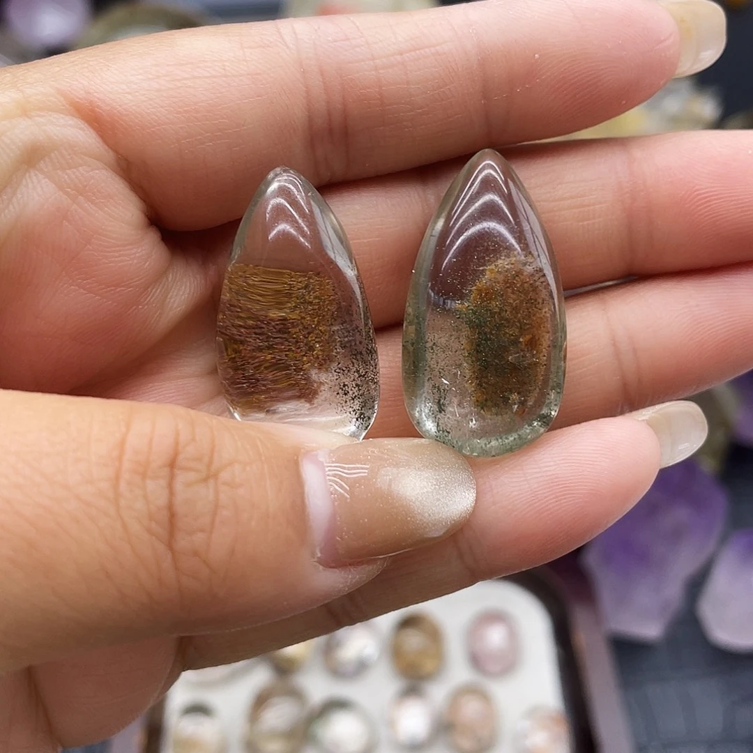 珠宝半成品水晶未镶嵌48幽灵水滴