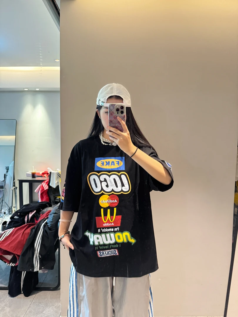 ANDLIFE品牌重磅300g纯棉恶搞logo街舞嘻哈潮牌男女同款短袖T恤夏