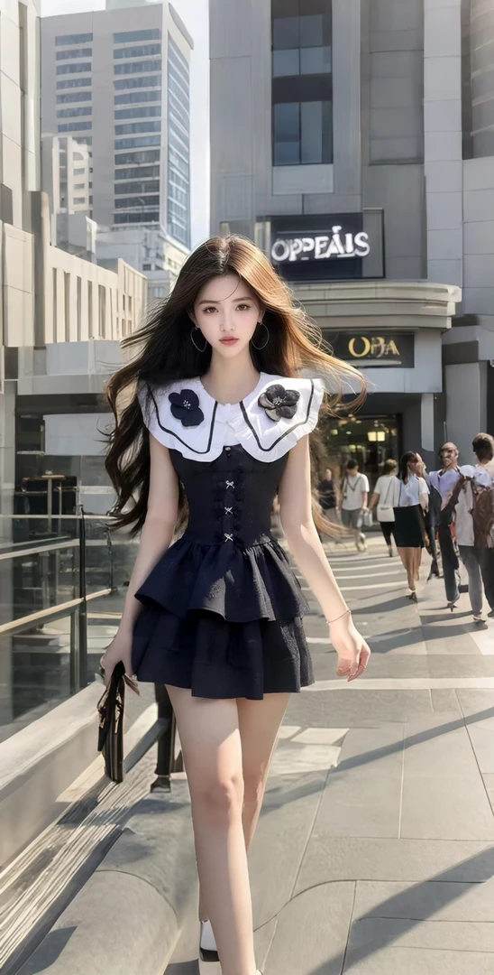 夏季新款温柔黑色修身圆领时尚收腰连衣裙女轻奢小众高级氛围感