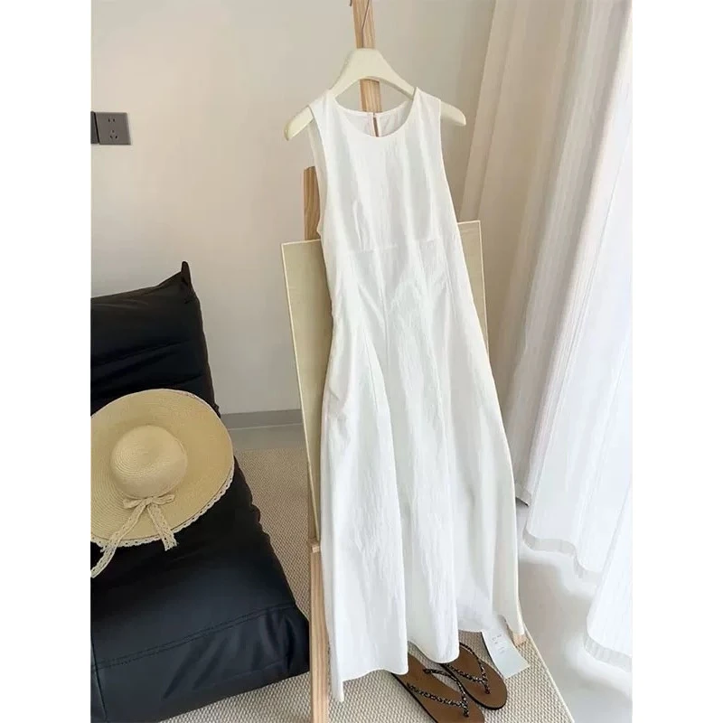 人手一件好版型！法式背心连衣裙2025高级感气质别致漂亮无袖长裙