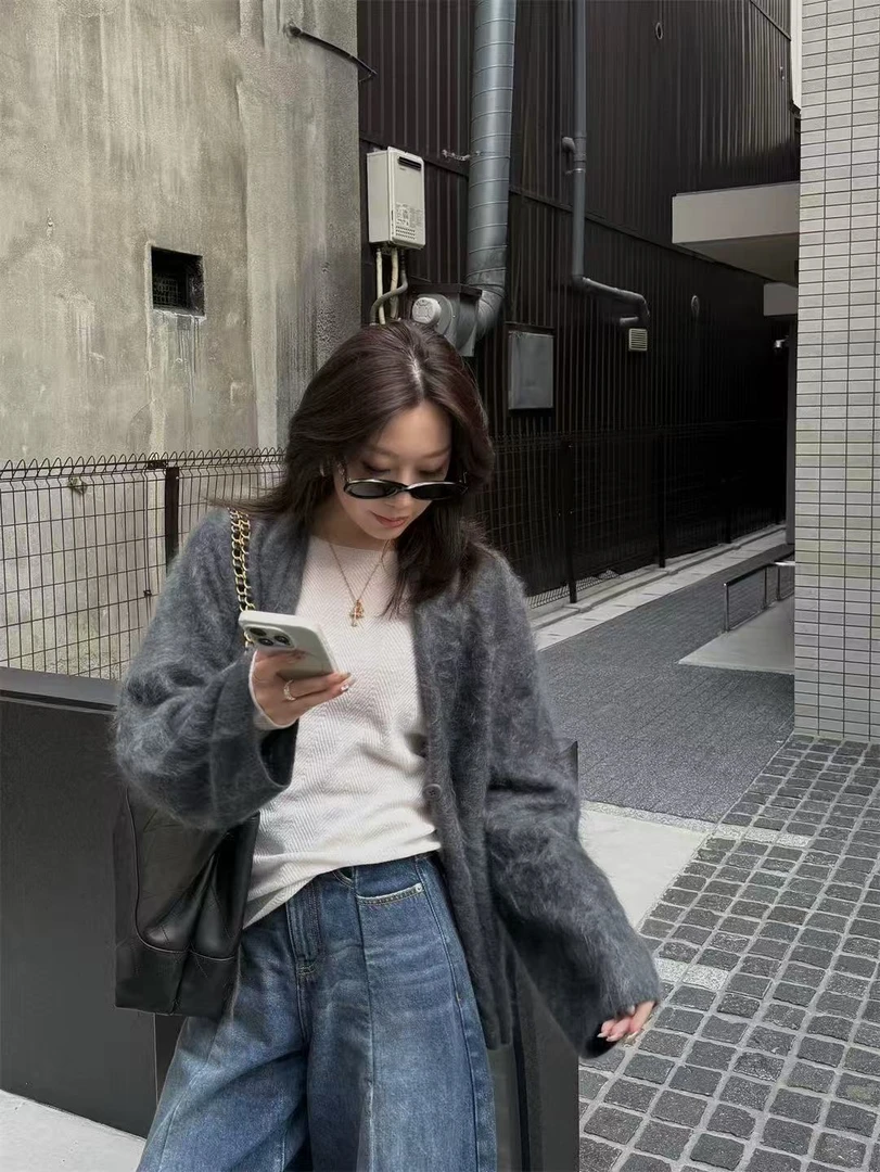 3059 （极简千金感）有口袋拉绒外套韩系