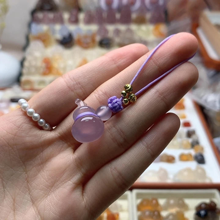 玛瑙/玉髓未镶嵌玛瑙葫芦挂饰