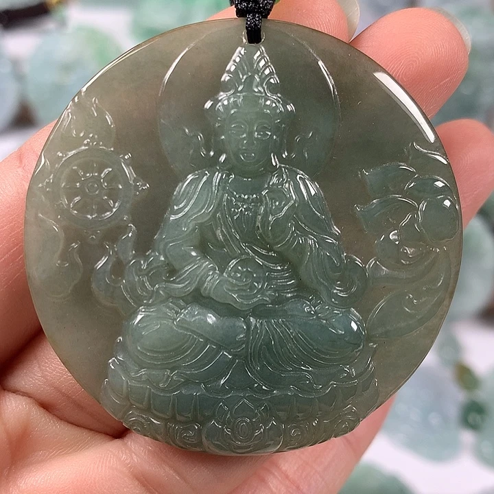 翡翠未镶嵌颈饰时来运转观音福利
