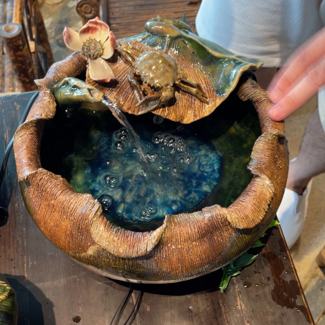 小***腐陶艺作品螃蟹水循环鱼缸