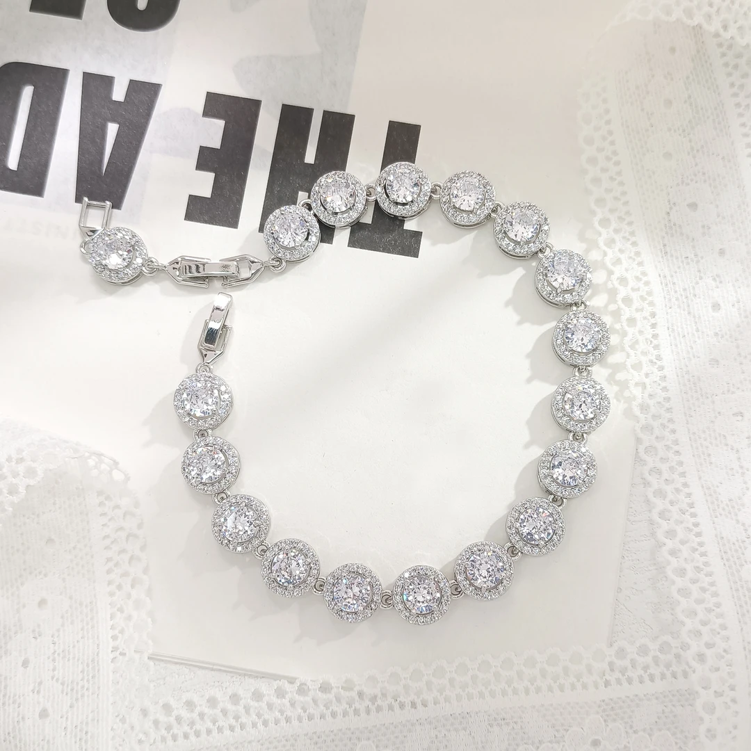 铜合金合成锆石脚链 KDMX-51697 脚链欧美时尚精致小众高级感