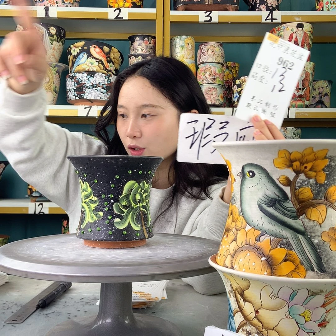 陶景德镇手工花盆962