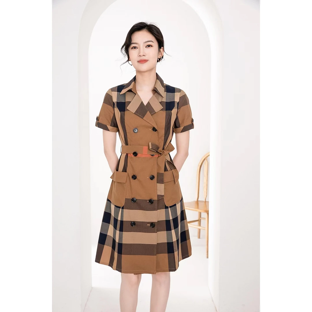 时尚英伦商务休闲街头短袖连衣裙125895