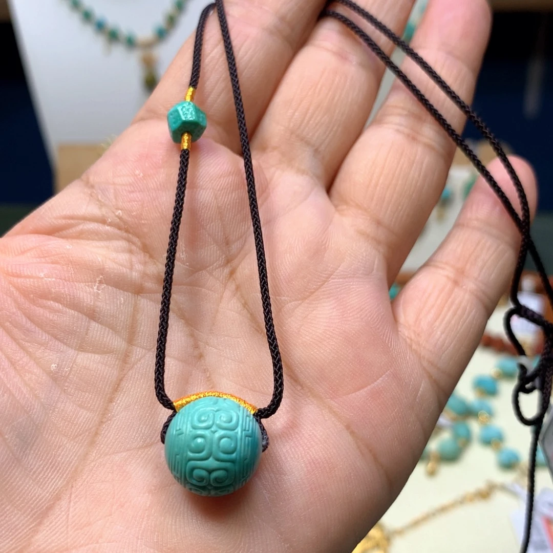 绿松石未镶嵌锁骨14mm