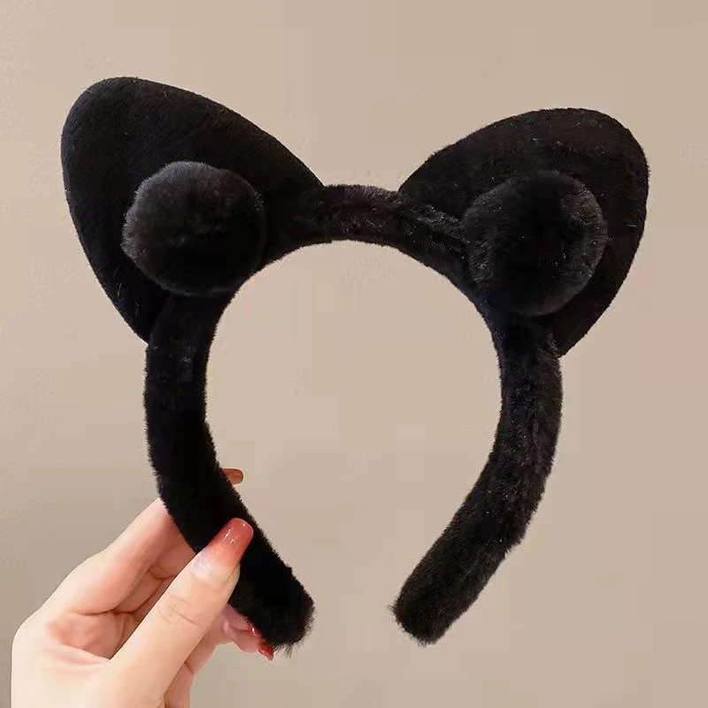 20004猫耳朵可爱毛绒发箍女洗脸防滑