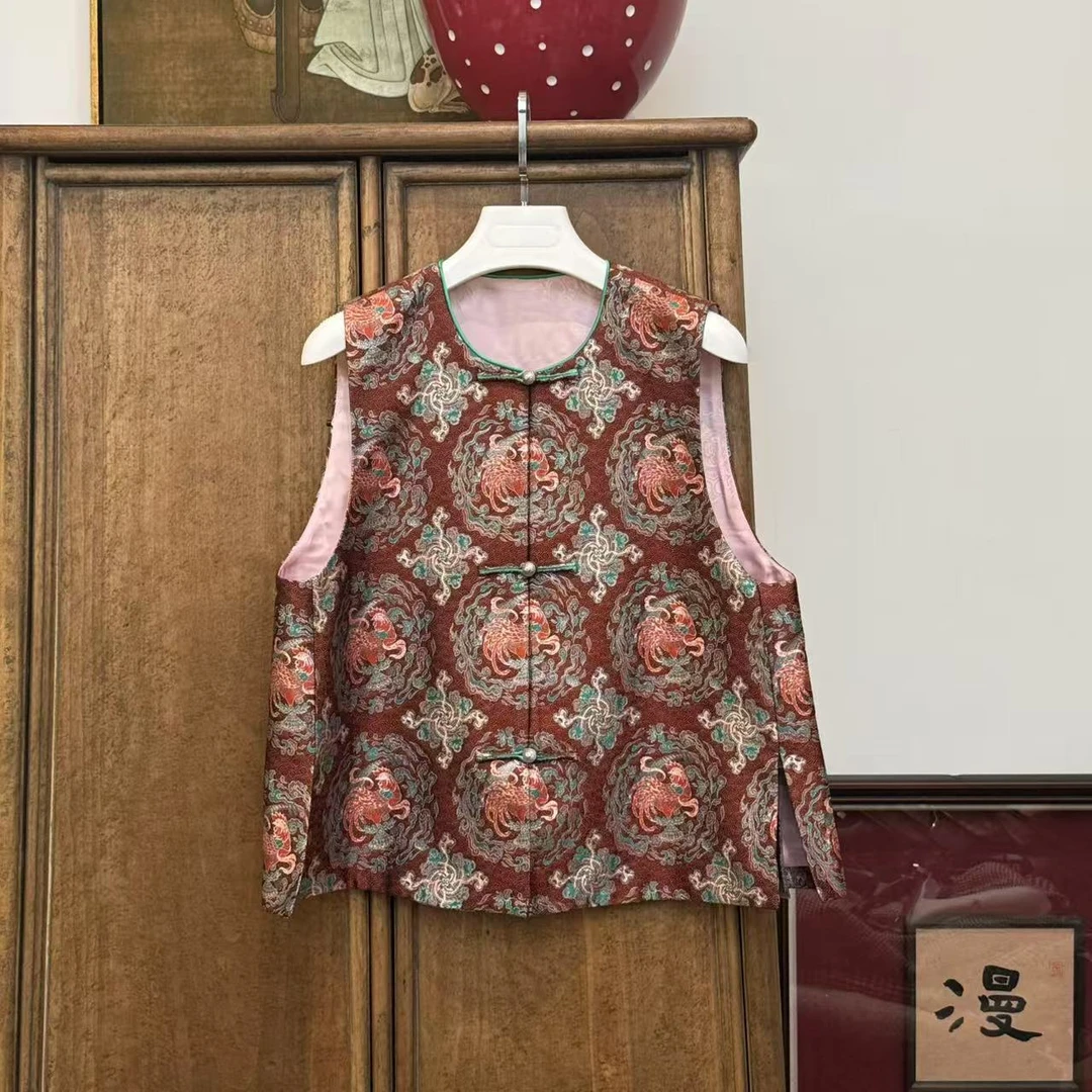 《酉鸡织银单面十二生肖》MYL 2025春季新款钱小萍马甲生肖马夹