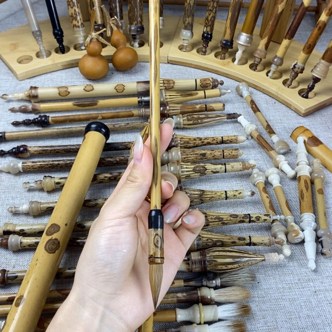 两支狼毫中楷毛笔定向