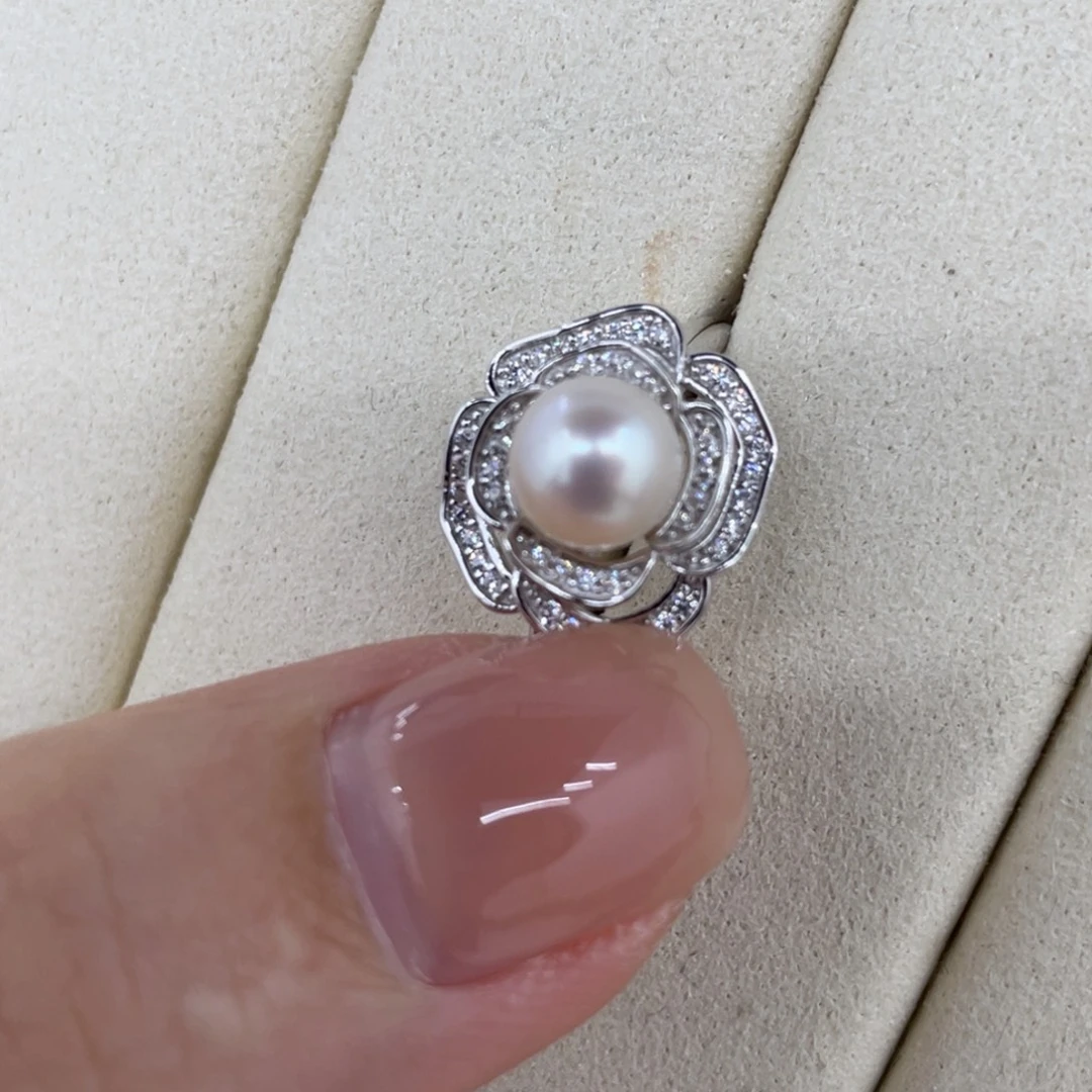 银S925镶嵌戒指海水珍珠