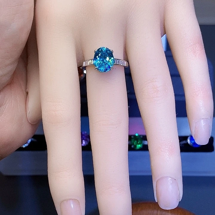 碧玺银S925镶嵌戒指