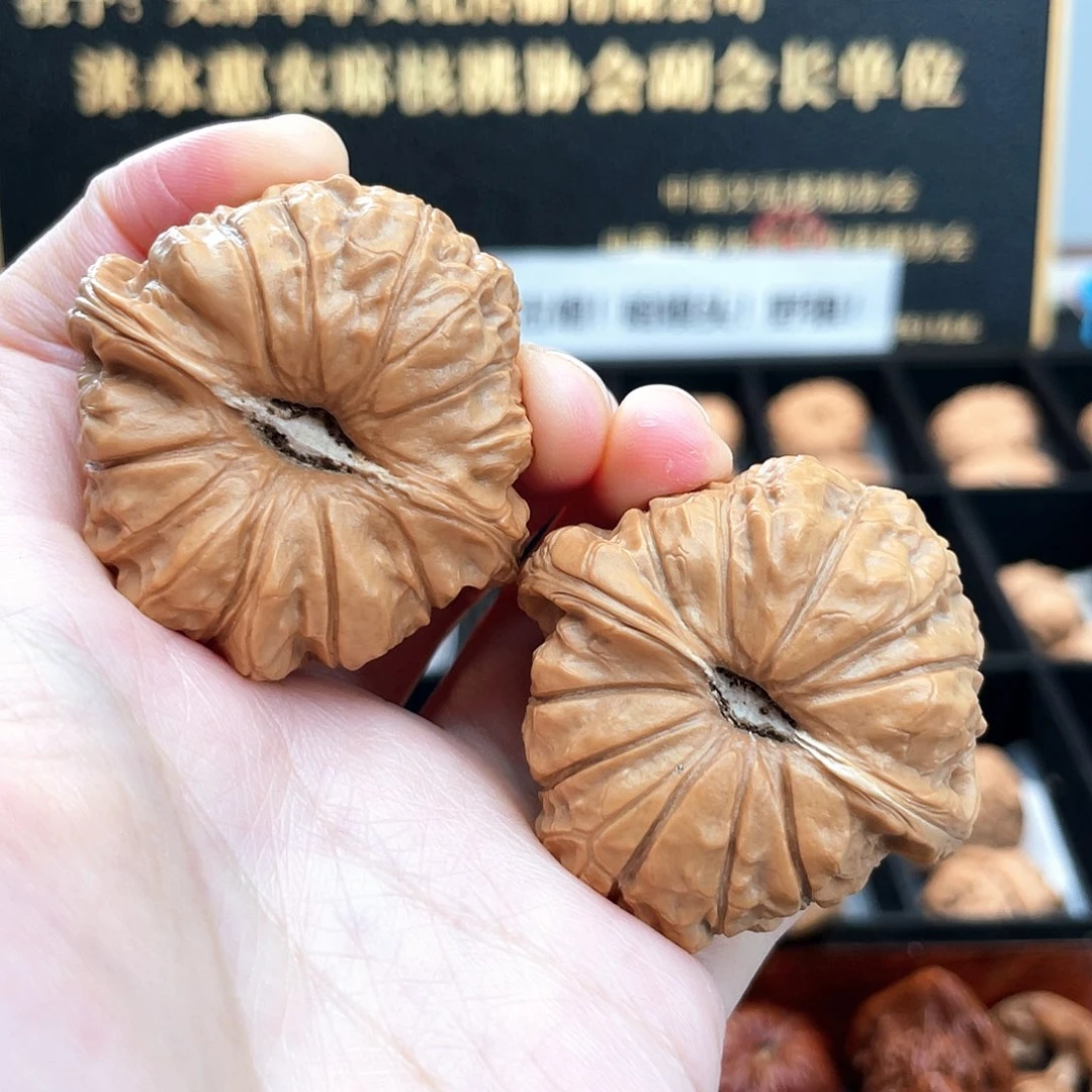 把件文玩核桃45尺边肚同尺正圆瓜蝴蝶肩红皮南瓜墩4515