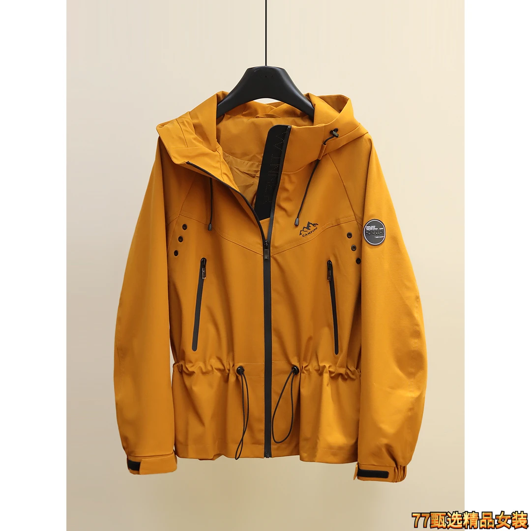 2025秋冬季新款冲锋衣韩版时尚百搭宽松显瘦连帽短外套女休闲风衣