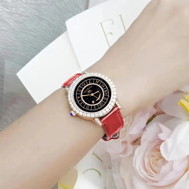 Sungoder精致女士手表高端时尚百搭优雅腕表贝