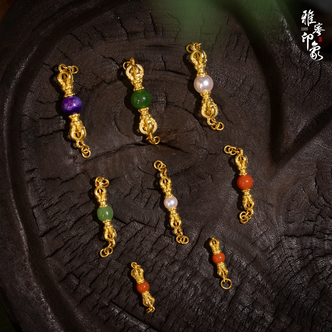 【雅蜜印象】足金錾刻黄金非遗手工原创设计多宝金刚杵（多样性发货）