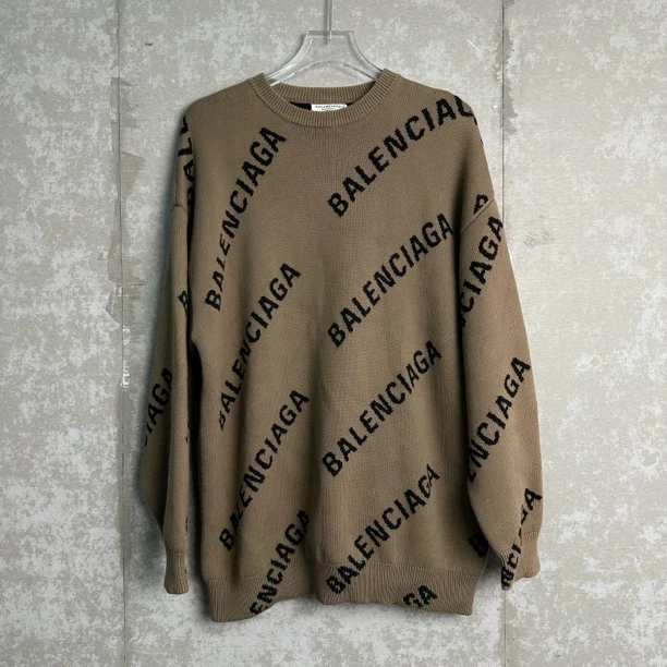 未使用 Balenciaga/巴黎世家 XS *1/满印logo毛衣/13252/JP