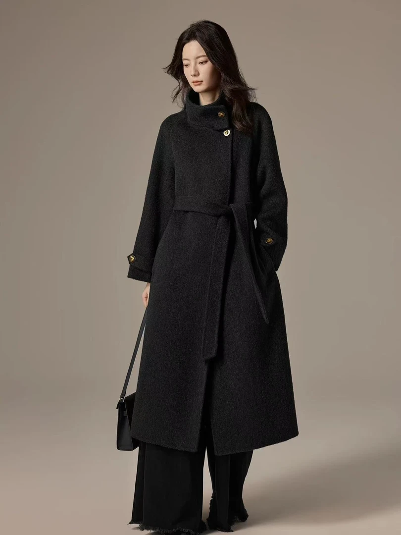 【影姐宠粉】正品立领气质双面大衣女秋冬新款外套女士Y095