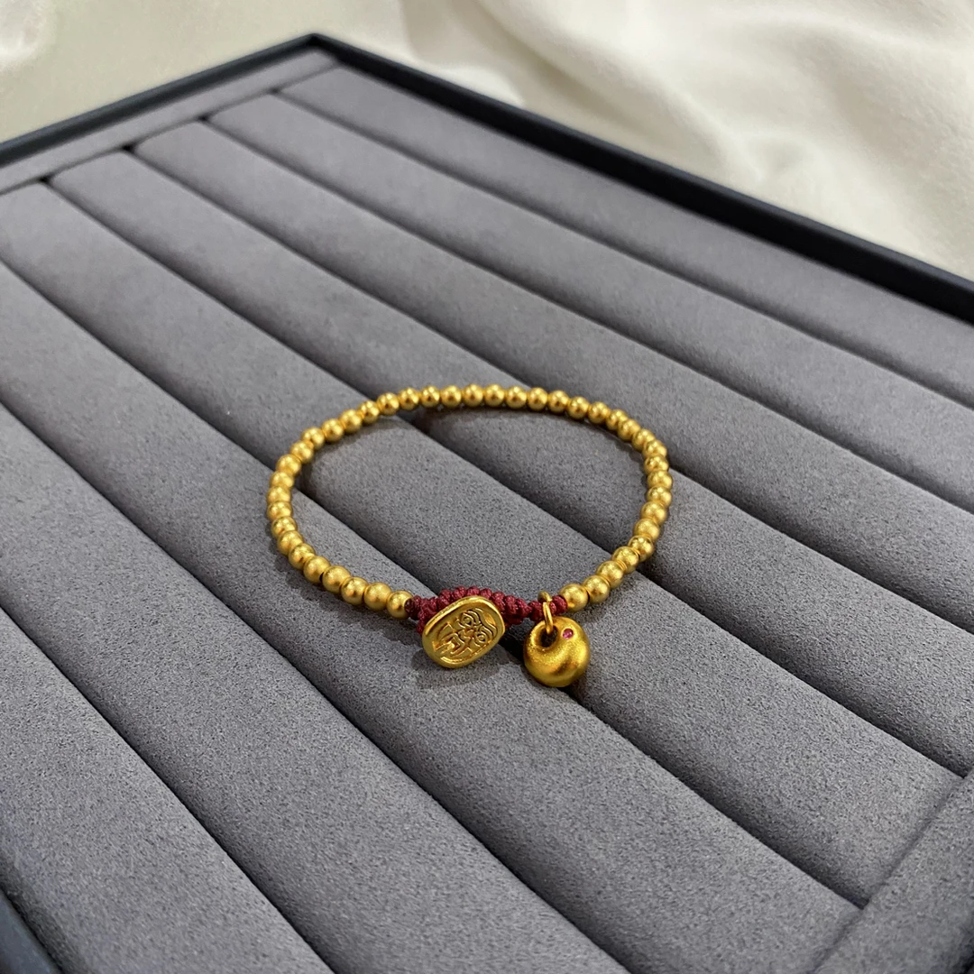 铜合金手链 复古/宫廷4mm手工编织手串