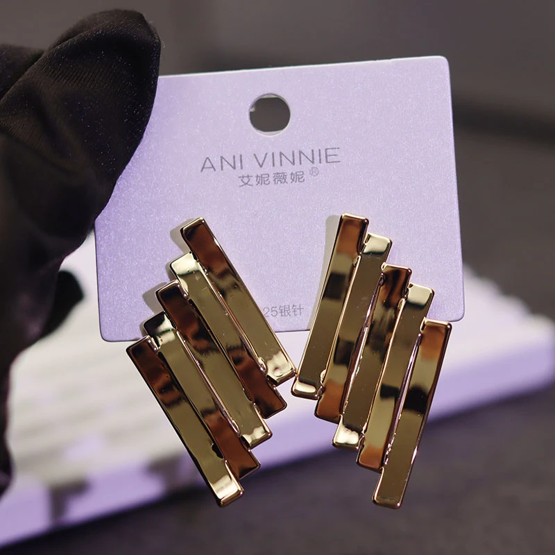 铜合金耳饰 艾妮薇妮欧美小众高级金属质感几何耳环时髦个性气质