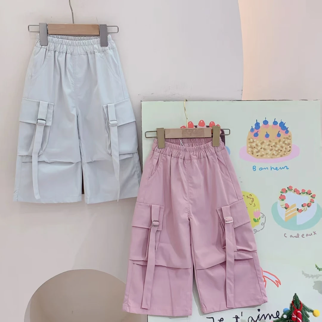 【线下品牌童装】女童夏季韩版棉质休闲工装裤 251625