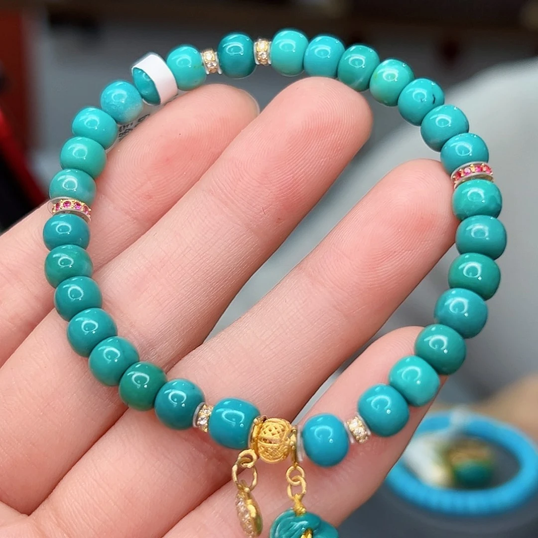 绿松石珠宝奇石18K金镶嵌