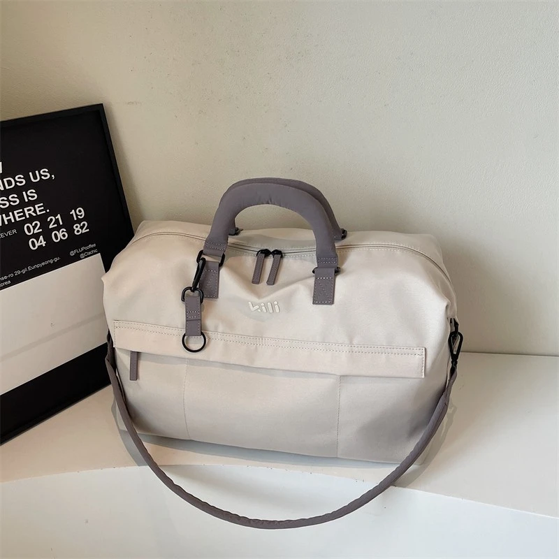 无印MUJ大容量短途登机旅行包收纳行李包男女手提斜挎运动健身包