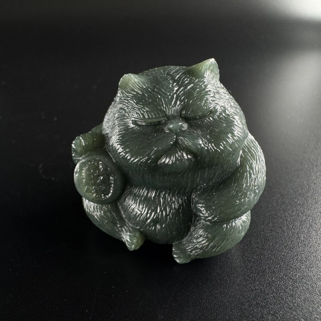 4和田玉青玉 · 招财猫（大）/Ax250500734/保利厦门拍卖