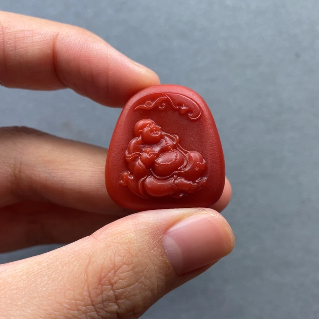 南红玛瑙未镶嵌配饰弥勒
