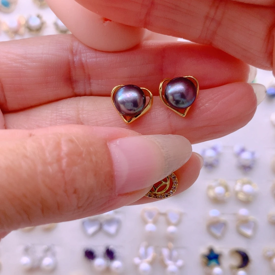 淡水珍珠合金耳饰