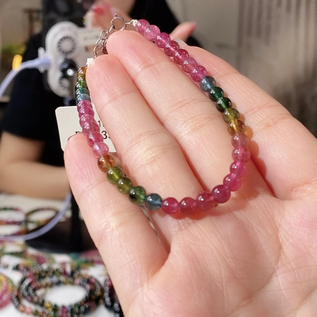 未镶嵌手链碧玺G2187单圈颜色微差