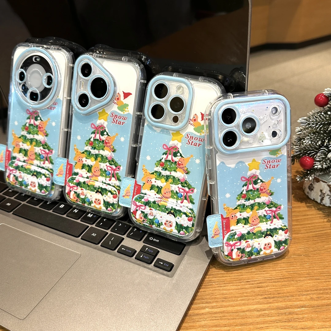 雅天立圣诞氛围星星人适用苹果16/17手机壳华为P70女vivo小米oppo