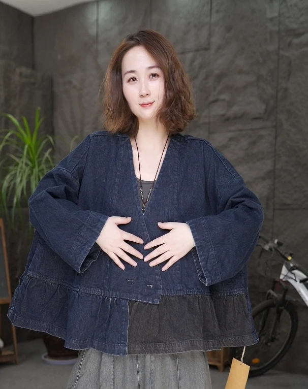 【时尚风外套】蝙蝠袖春秋季设计款时尚短外套斜襟上衣女摩斯风