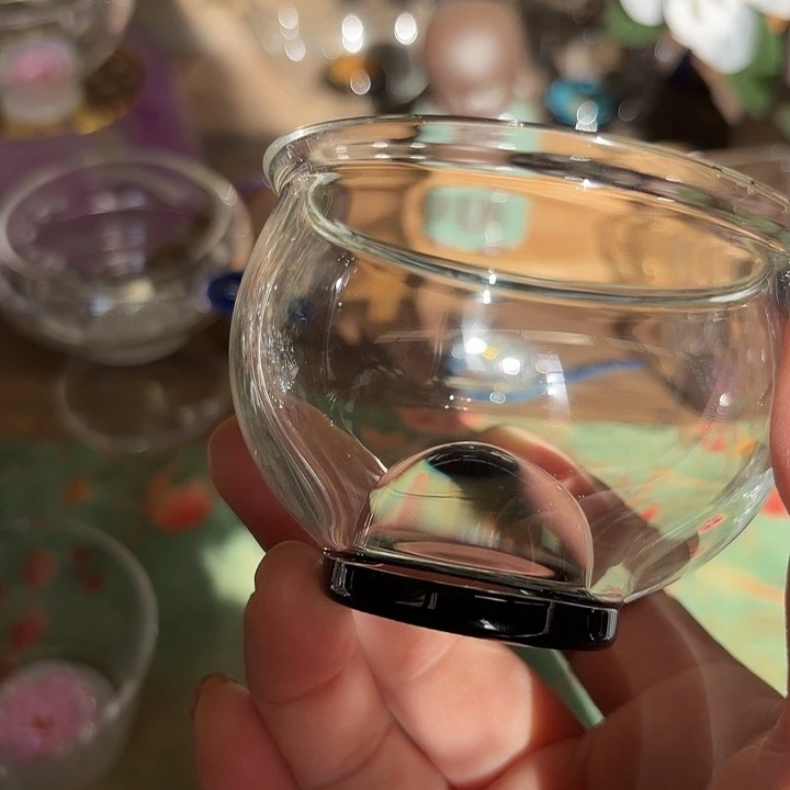 手工艺品玻璃玻璃茶器蓝花语缸杯