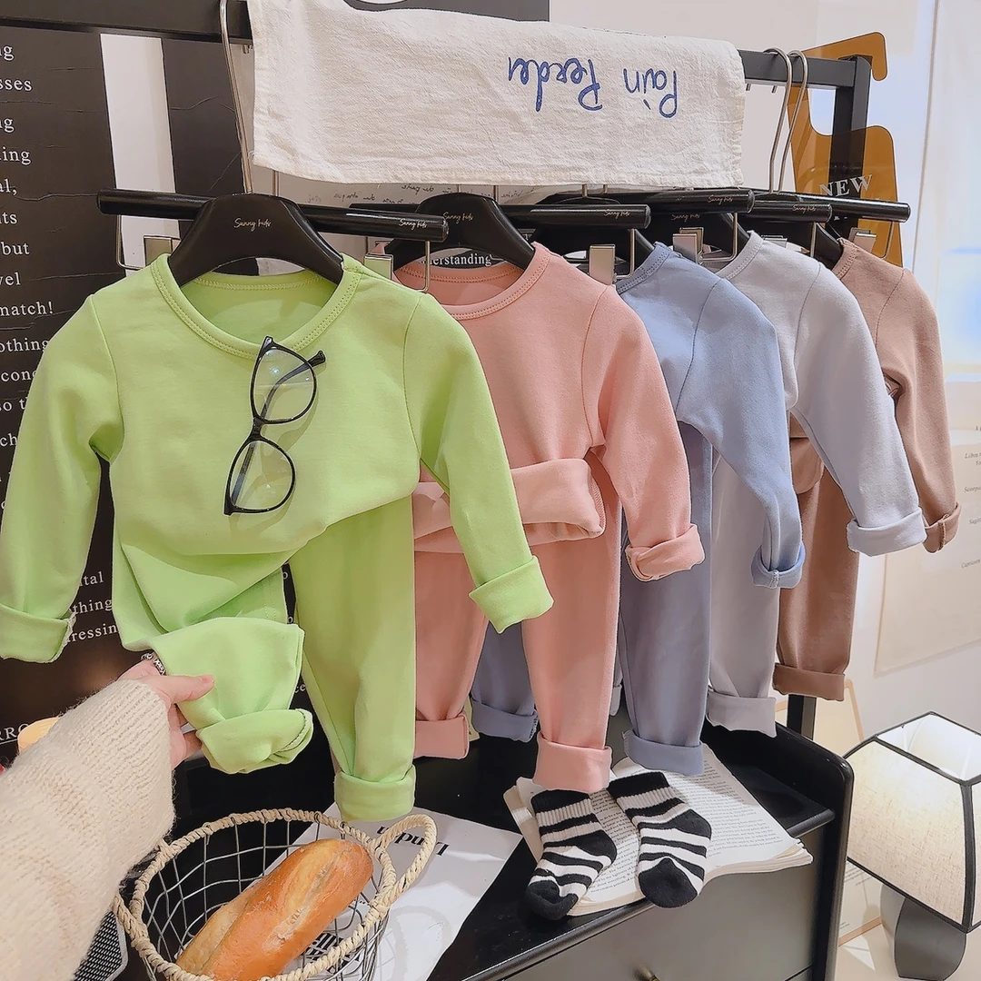 【300克加厚纯棉清仓】儿童内衣套装宝宝睡衣男童保暖女家居服舒绒