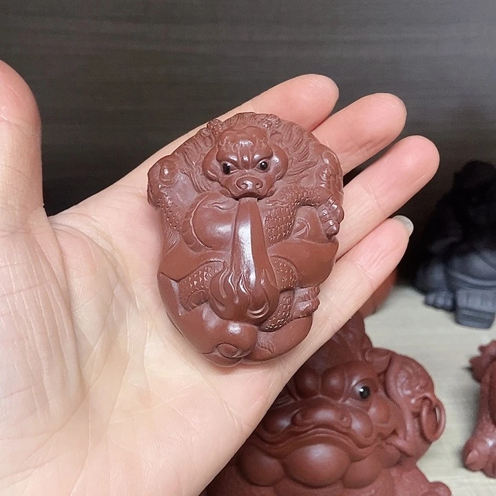 闪****紫砂茶宠宜兴紫砂龙把件